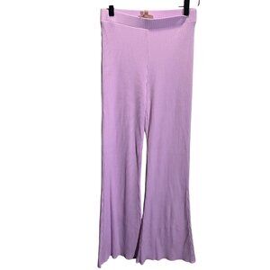 Show Me Your Mumu Lavender Ribbed Knit‎ Flare Pants S USA